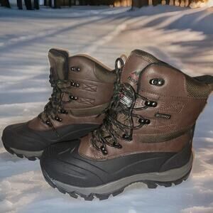 New! NORTIV 8 Men's Insulated Waterproof Rubber Sole Winter Snow Boot Size 9